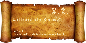 Wallerstein Kornél névjegykártya